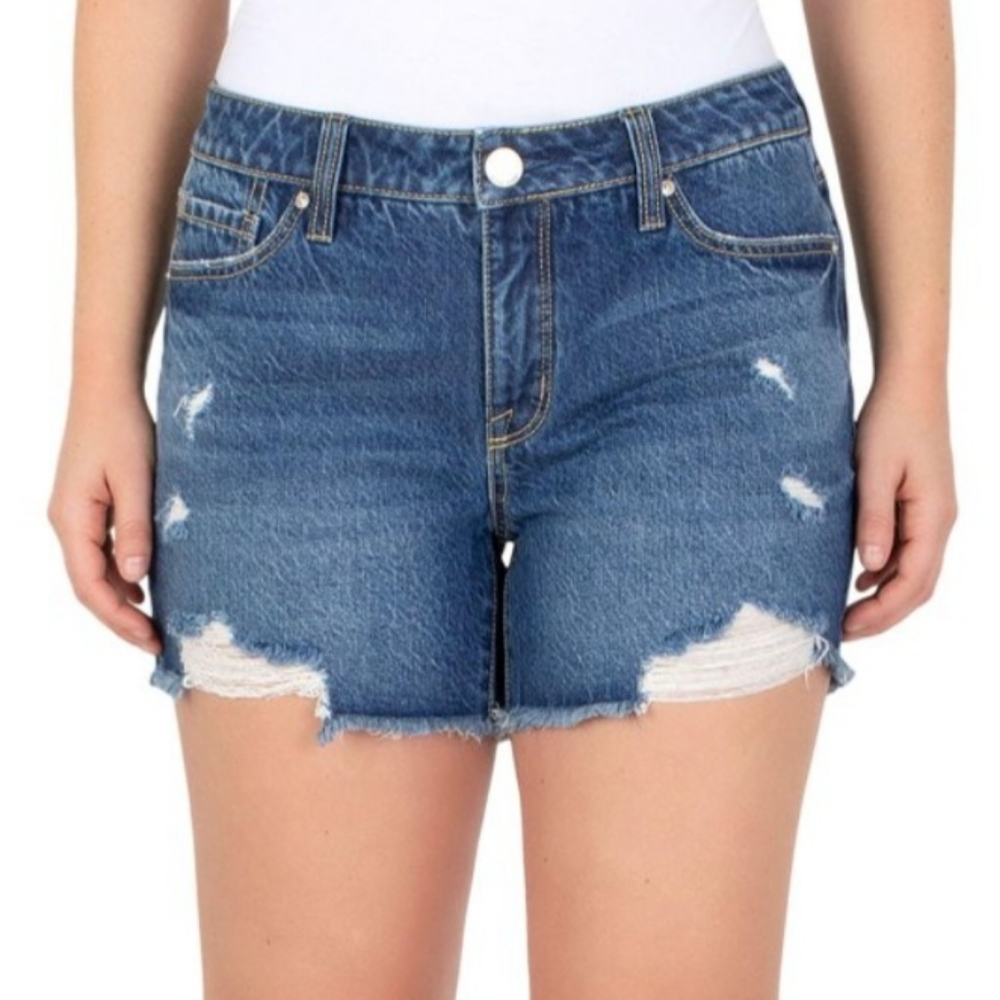 Seven7 5" Denim Jean Weekend Short Size 4 Distressed NEW NWT